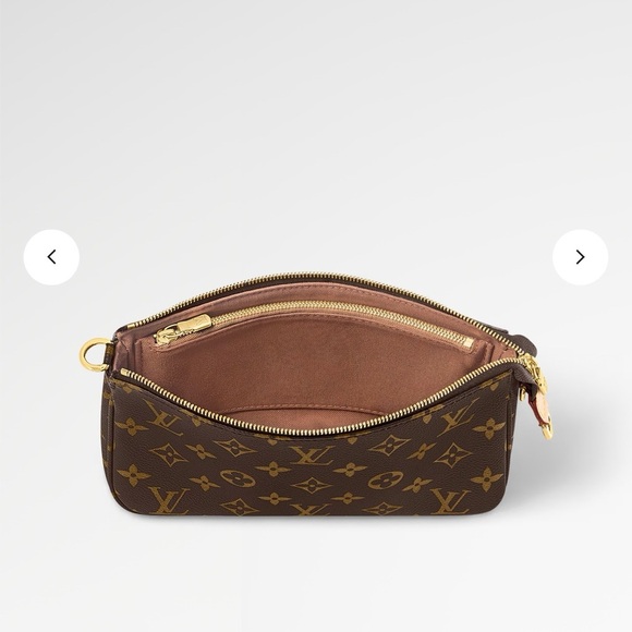 Louis Vuitton Pochette Accessoires  Monogram Canvas Shoulder Bag with Gold Chain - Picture 3 of 4